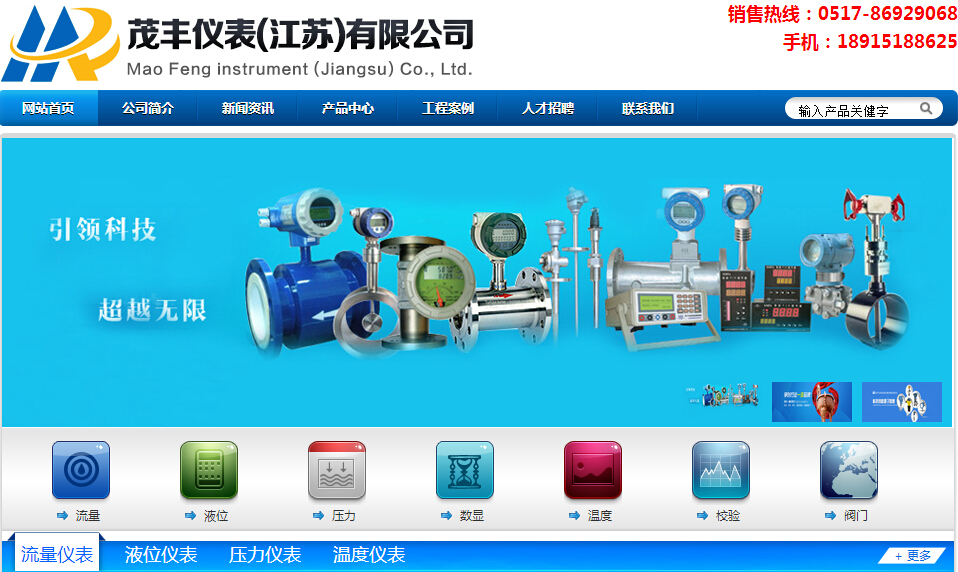 茂豐儀表（江蘇）有限公司網(wǎng)站改版新版上線